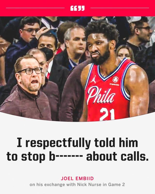 足球赔率-两战25罚引纳斯不满 恩比德：下一场我会打得更凶！